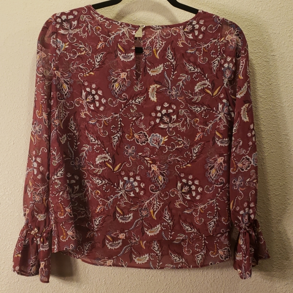 White House Purple Floral Blouse